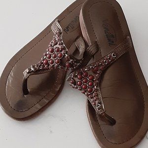 Vanettini little girls beaded thong slippers  little girl size 32